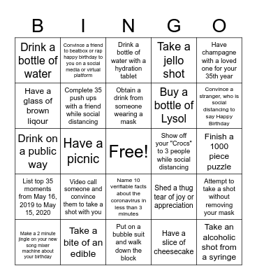 "GAMING" TURNS INTO BINGO AT 35 Bingo Card