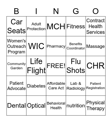 NIMIIPUU HEALTH BINGO Card