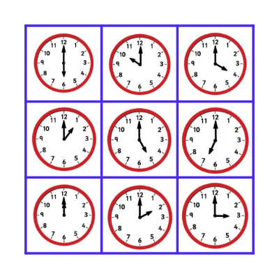 What's the time? Bingo Card