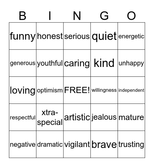 ALL ABOUT... Bingo Card