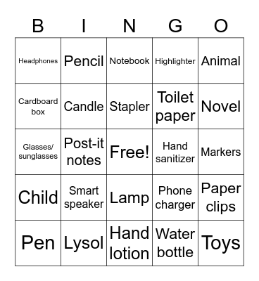 OWI Bingo Card