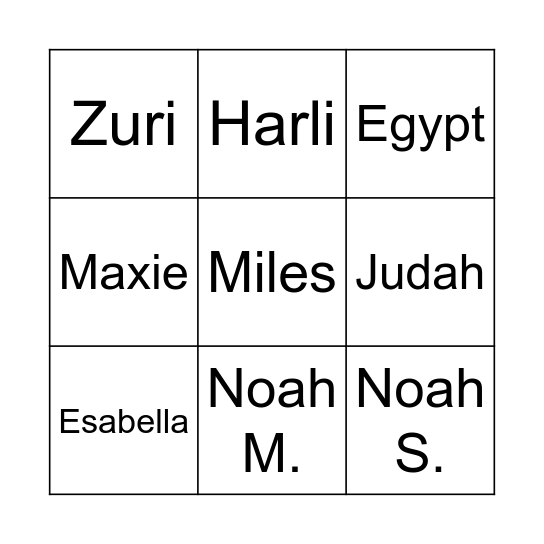 Student BINGO! Bingo Card