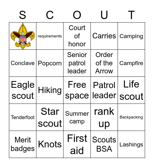 Scout bingo Card