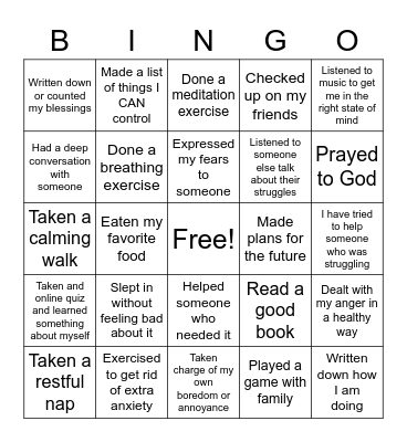 Access Bingo Card