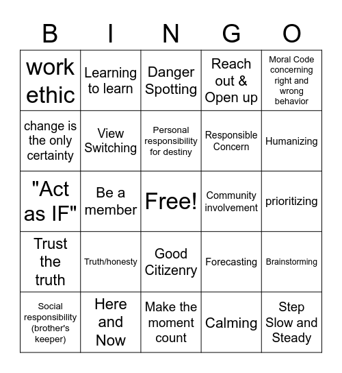 TC Bingo Card