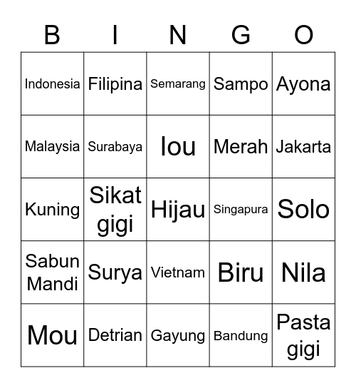 Aby Bingo Card