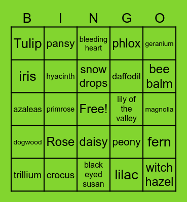 Friday Fun Bingo Card