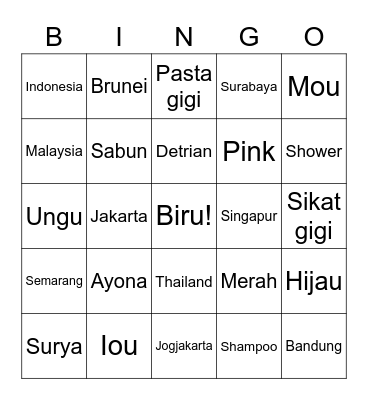 Bingo bersama Ayona Bingo Card