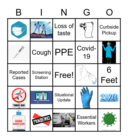 Pandemic 2020 Bingo Card