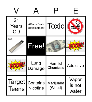 LMS: A Word About Vaping Bingo Card