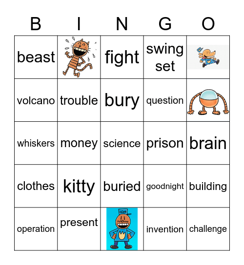 Dog Man Bingo Card