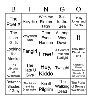 RHS READERS Bingo Book-Fest Bingo Card