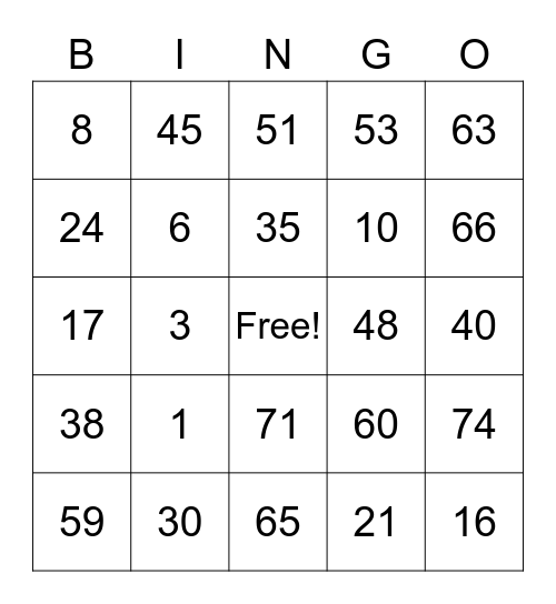 SCIENCE ZOOM BINGO Card