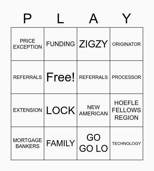 NAF HAPPY HOUR Bingo Card