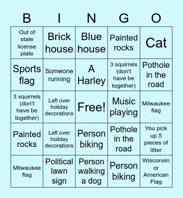 Milwaukee Take a Walk BINGO! Bingo Card