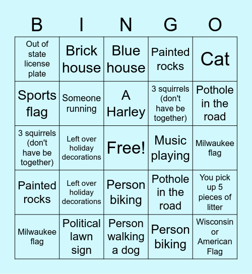 Milwaukee Take a Walk BINGO! Bingo Card