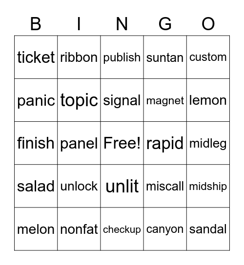 Kingston's Bingo 3.1 Bingo Card