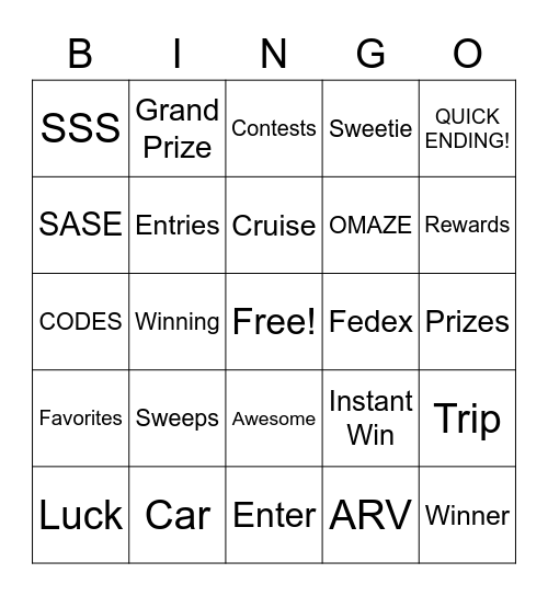 4th of July Bingo with Sweetie Game #1 Bingo Card