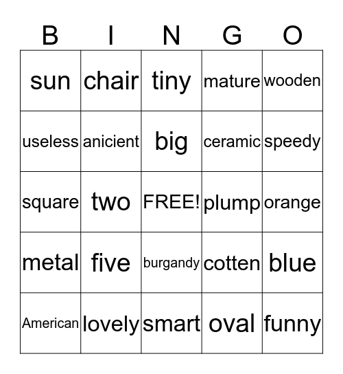 adjective-order-bingo-card