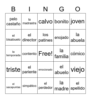 7th: EOY Repaso Bingo Card