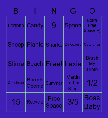 All Subject BINGO Card