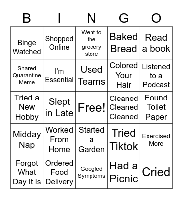 Corona Bingo Card