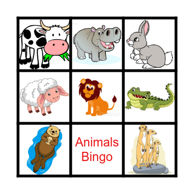 ANIMALS Bingo Card