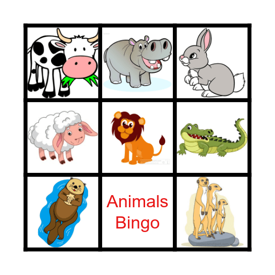ANIMALS Bingo Card