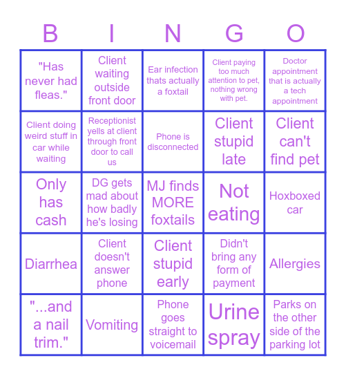 Veterinary Bingo #5 Bingo Card