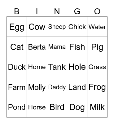 Allie-INGO Bingo Card