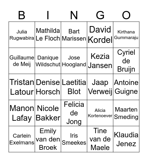 Henkel's Intern Bingo - Round 1 Bingo Card
