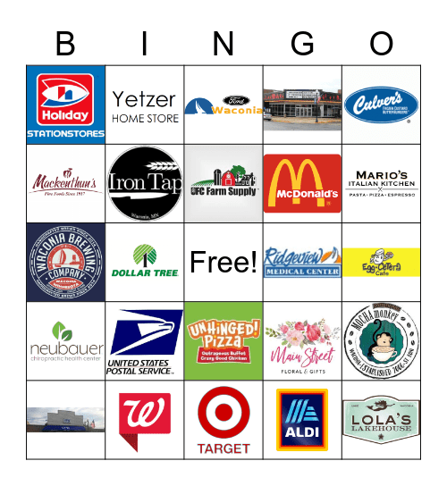 WACONIA BINGO Card