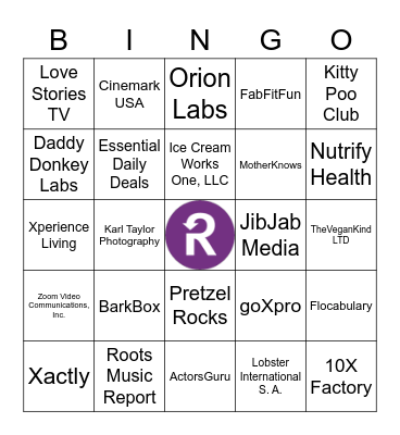 Recurly Customer Bingo! Bingo Card