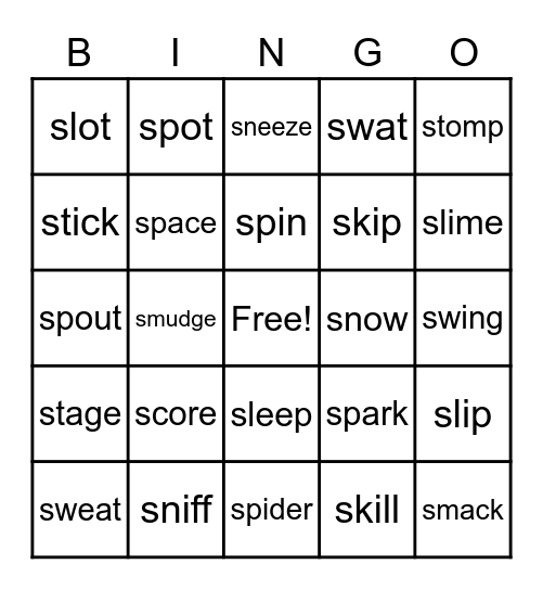 S  Blends Bingo Card