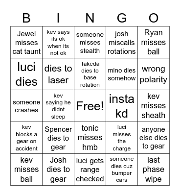 IA Boss 1 Bingo Card