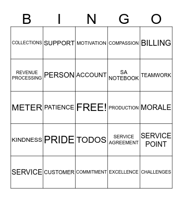 SAY YES TO EXCELLENCE Bingo Card