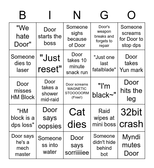 IA Raid2 Bingo Card