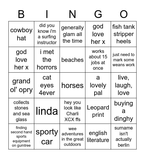 Lynn Bingo Card