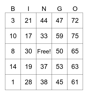 Bingo Card_Carl B Bingo Card