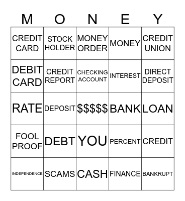 PERSONAL FINANCE Bingo Card