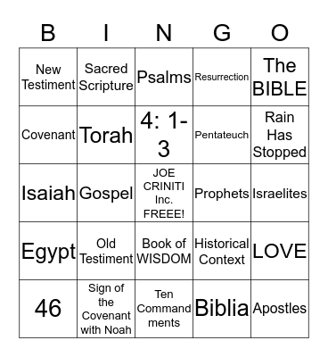 PSR BINGO Card