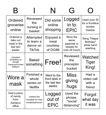 WACC Bingo Card
