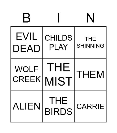 BINGO Card