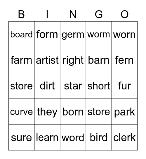 Bingo 5.2 and 5.3 Bingo Card
