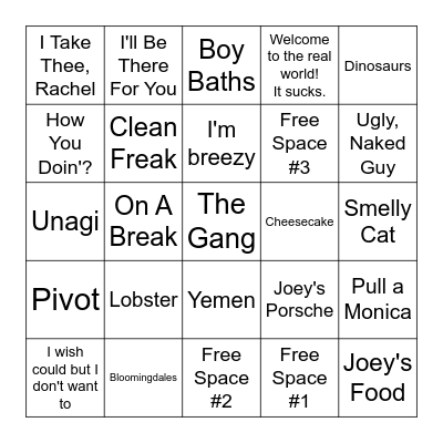 F.R.I.E.N.D.S. BINGO Card