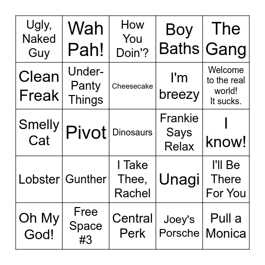 F.R.I.E.N.D.S. BINGO Card