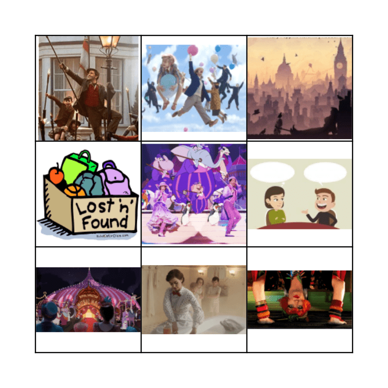 Mary Poppins Returns Bingo Card