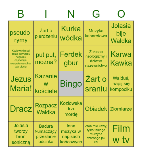 Bingo Kiepscy Bingo Card