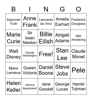 Who Was? Bingo Card