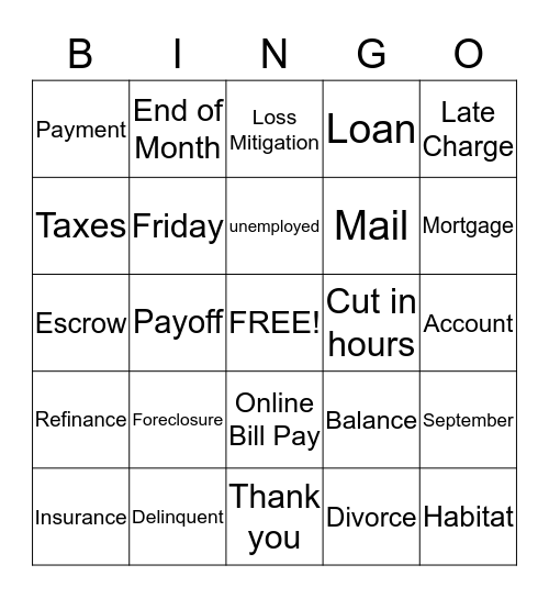 Collections Bingo Card